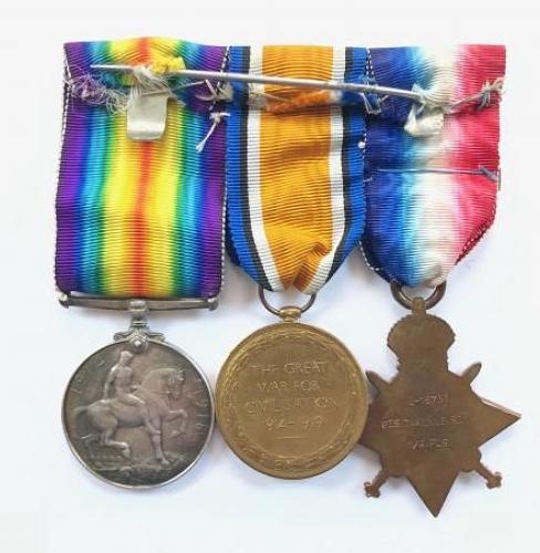 WW1 1st Bn Royal Fusiliers 1914 Star & Clasp Trio of Medals.