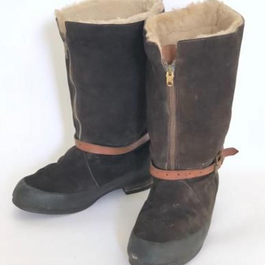 WW2 RAF 1941 Pattern Brown Suede Flying Boots.