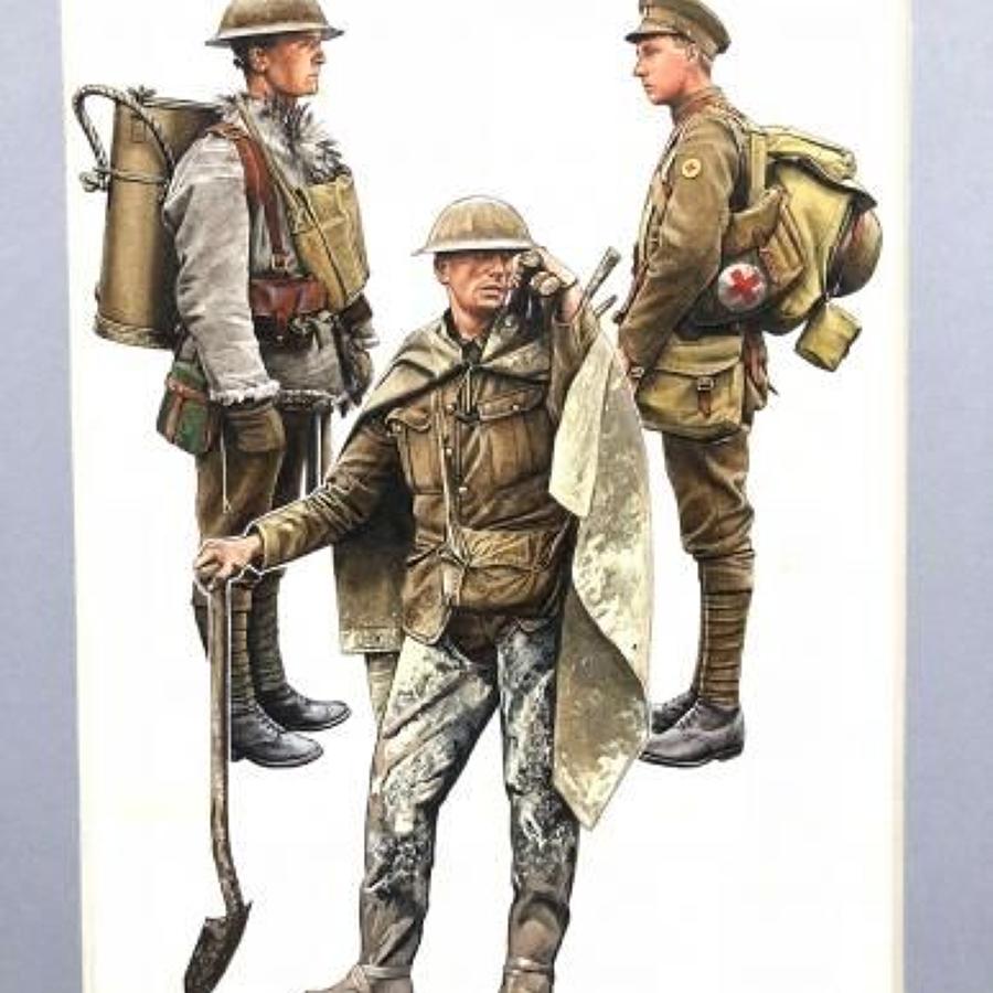 WW1 Original British Army  Pierre Turner Book Illustration of Uniforms