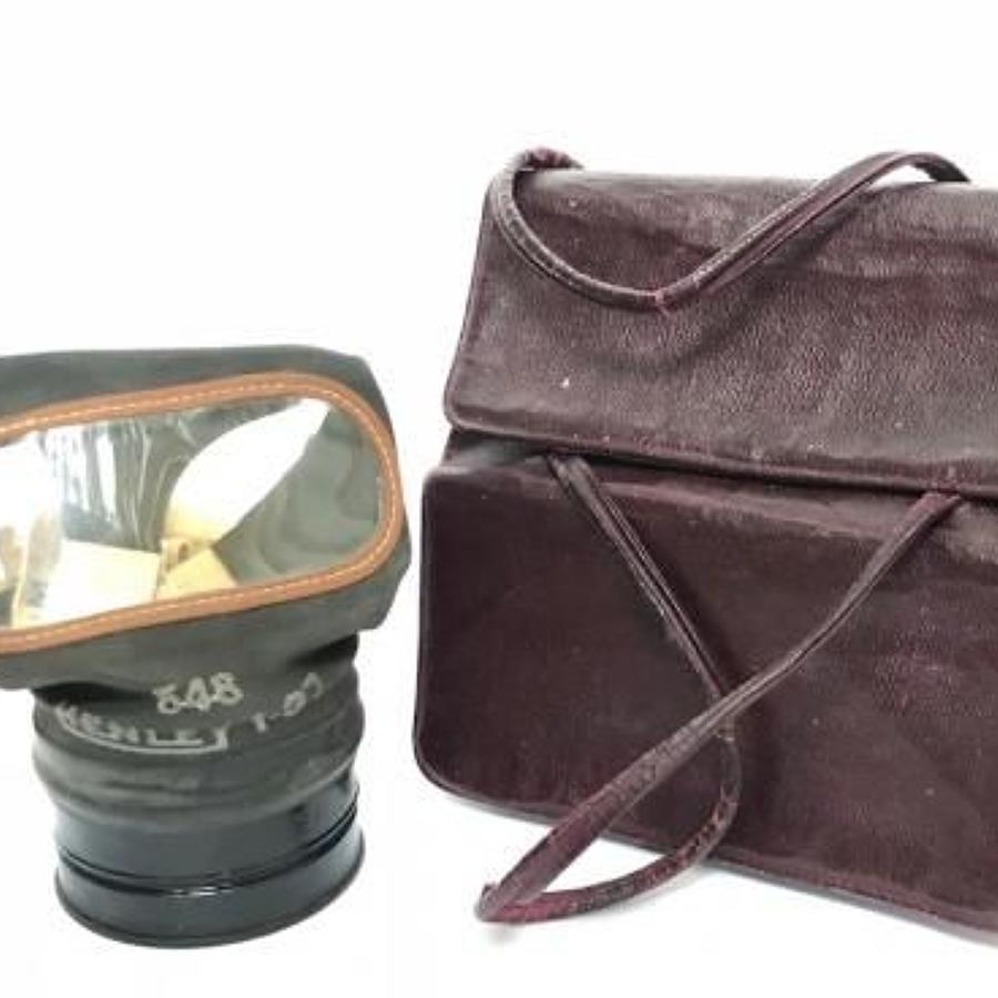 WW2 Home Front Ladies Gas Mask Handbag Case. Rare Colour