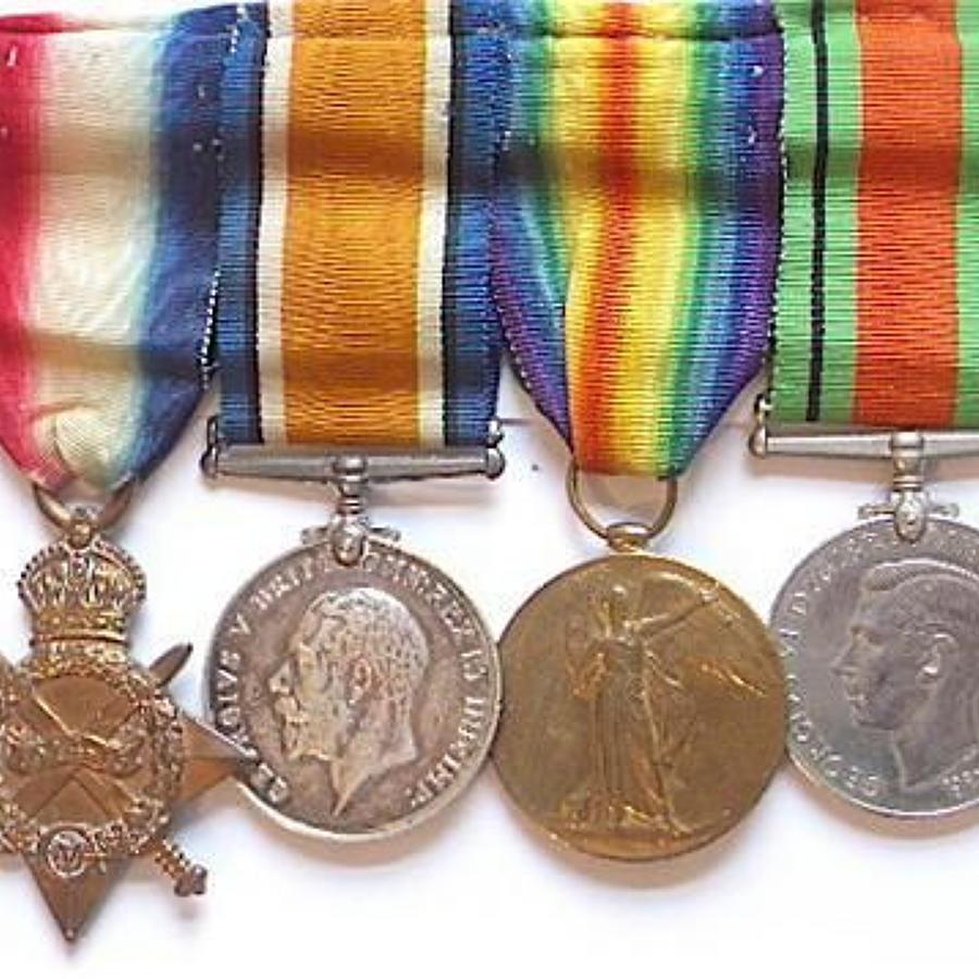 WW1 7th Dragoon Guard Group of Four Medals