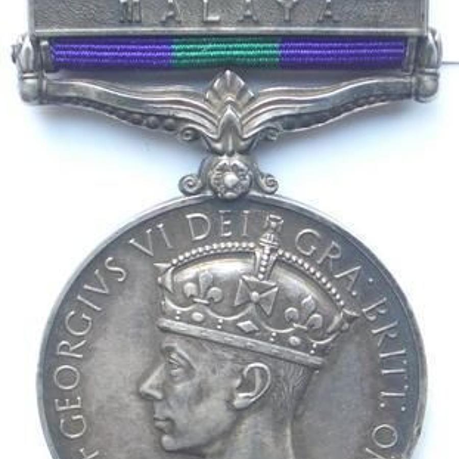 12th Lancers General Service Medal clasp “Malaya”