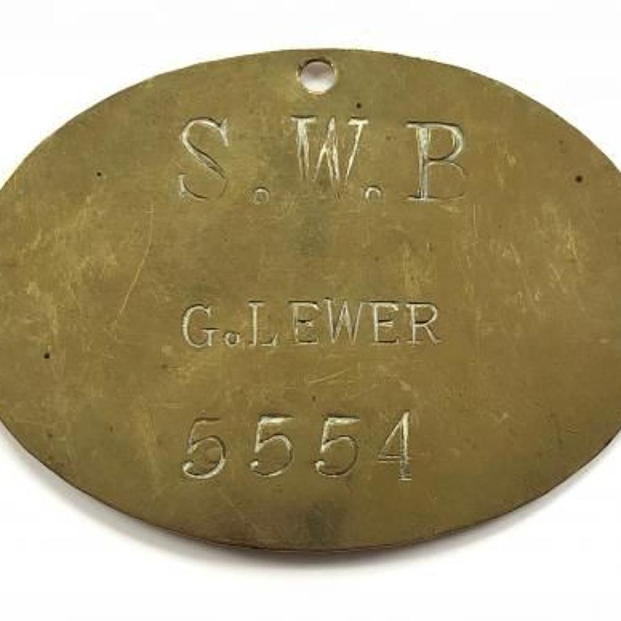 Victorian South Wales Borderers Brass Duty Plate.