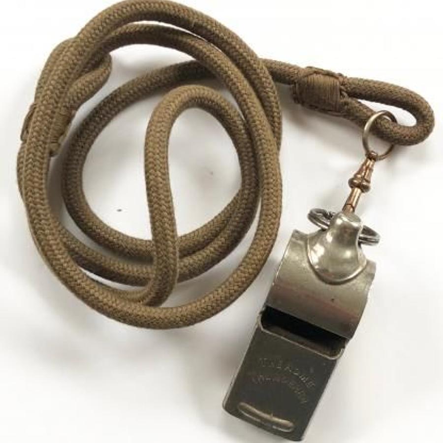 WW1 / WW2 British Army Officer's Whistle Lanyard.