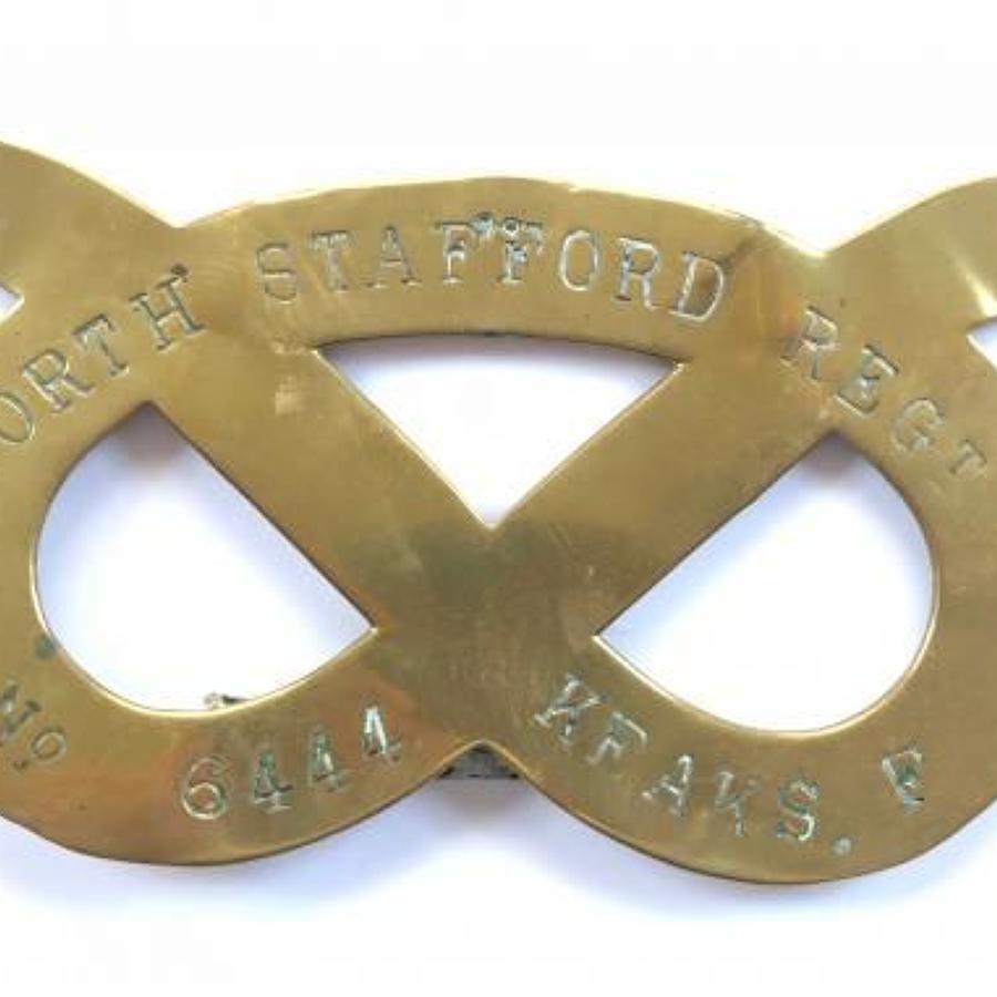 North Staffordshire Regiment "Bed Plate".