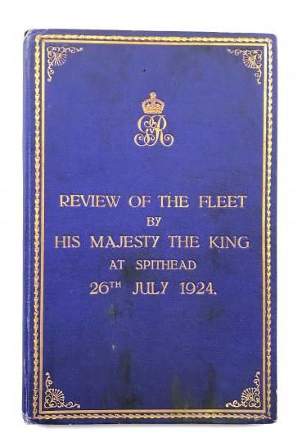 Royal Navy 1924 Review of the Fleet by King George V Official Booklet.