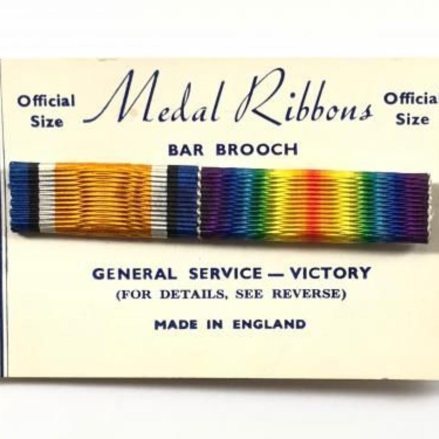 WW1 British War Medal & Victory Medal Uniform Ribbon Bar.