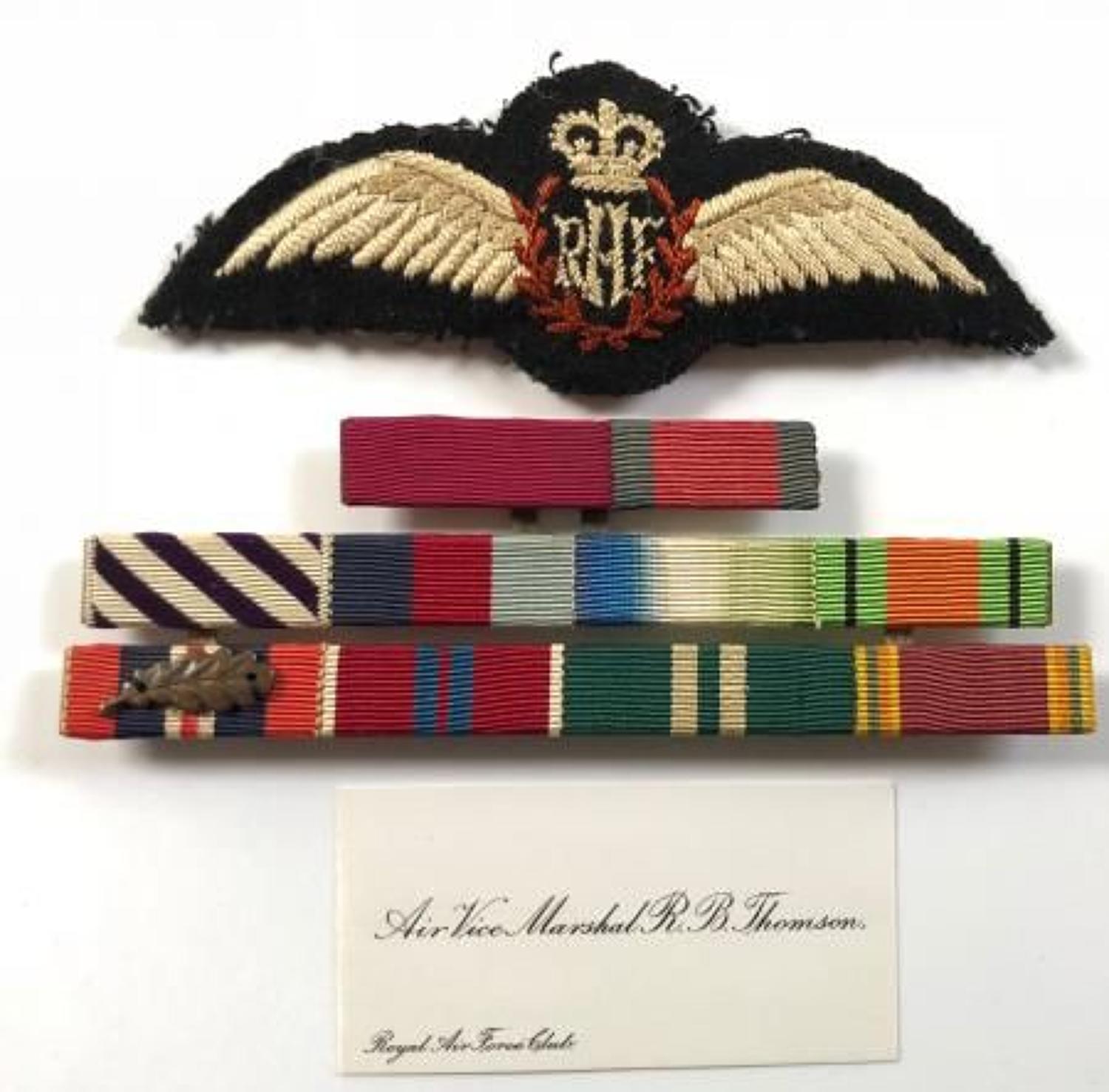 RAF Attributed Queen's Crown Wings & Original Medal Ribbons