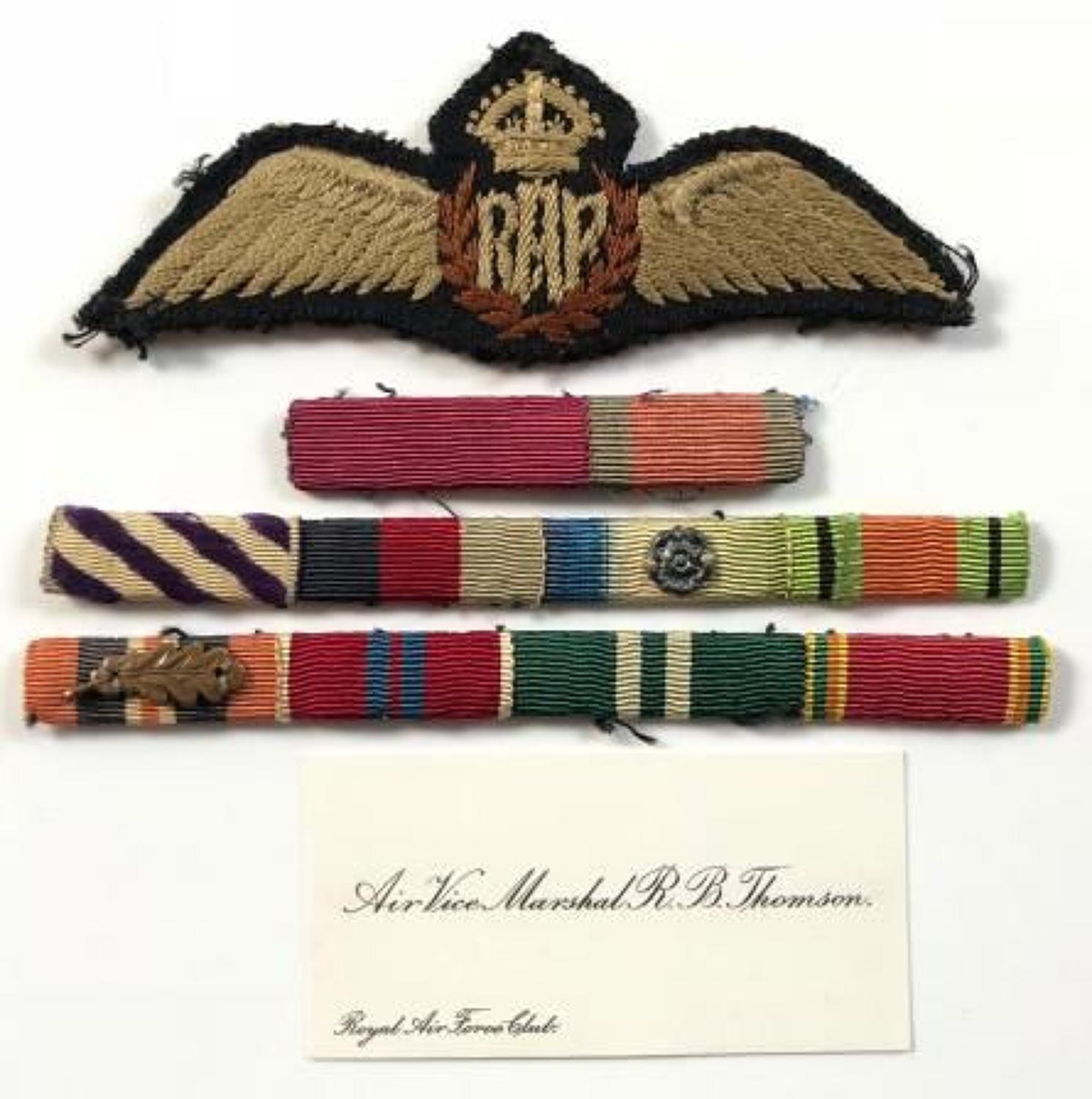RAF Attributed King's Crown Pilots Wings & Original Medal Ribbons