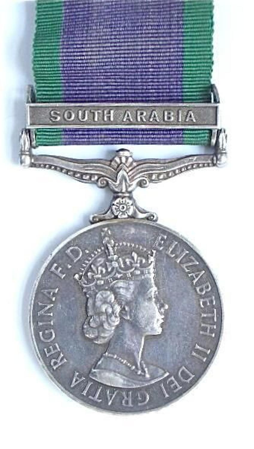 Royal Marines Campaign Service Medal, clasp South Arabia