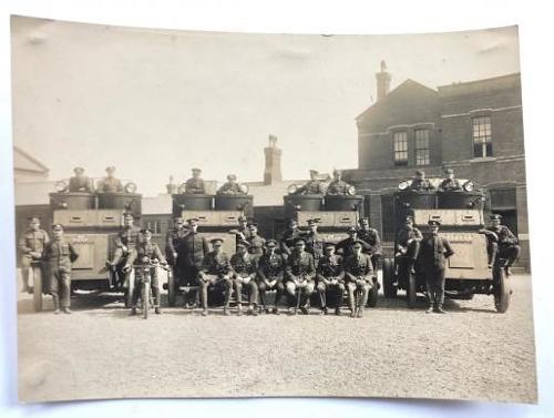 WW1 Period Large Original Photograph of Tank Corps Austin Armoured Car