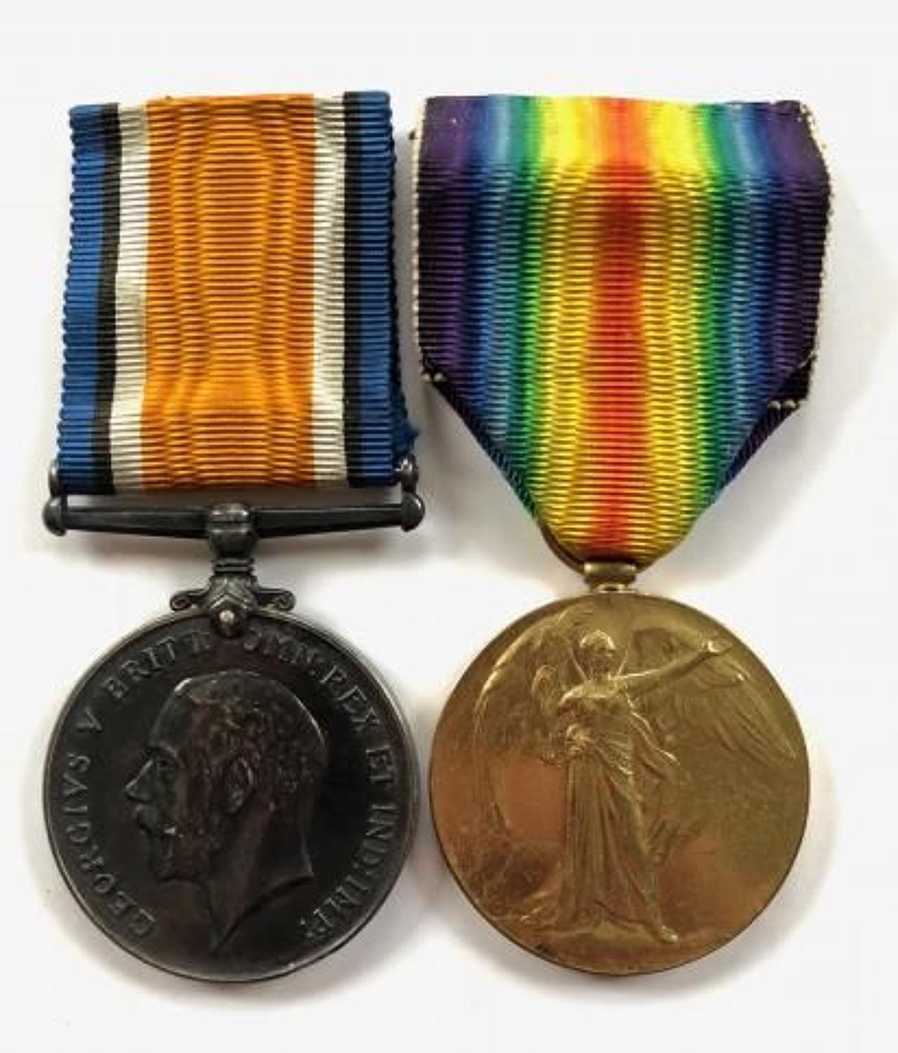 WW1 Mercantile Fleet Auxiliary Engineers Medal Pair.