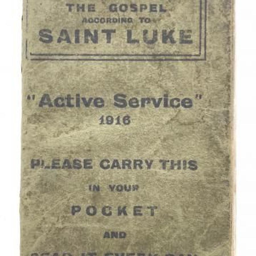 WW1 1916 Active Service Gospel according to Saint Luke.