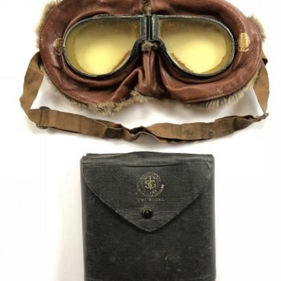 WW1 Royal Flying Corps Triplex Flying Mask Goggles.