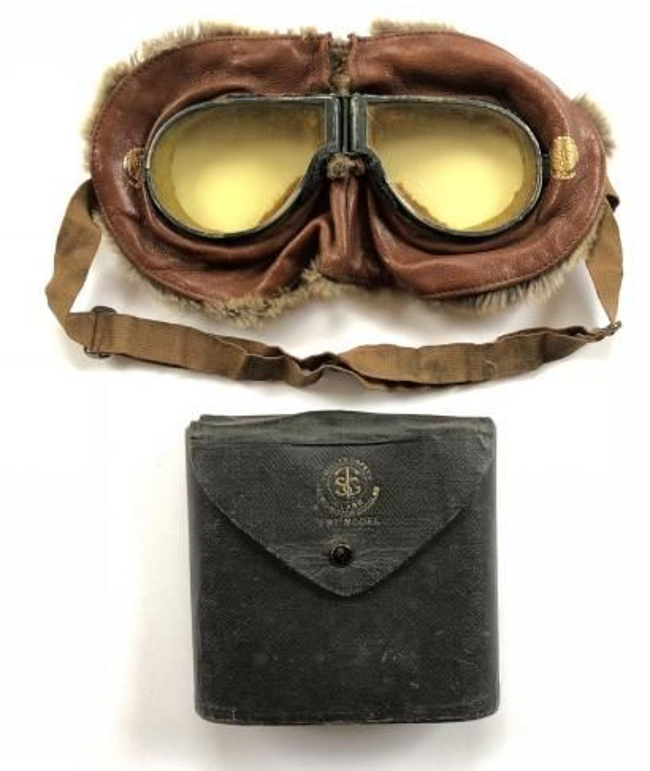 WW1 Royal Flying Corps Triplex Flying Mask Goggles.