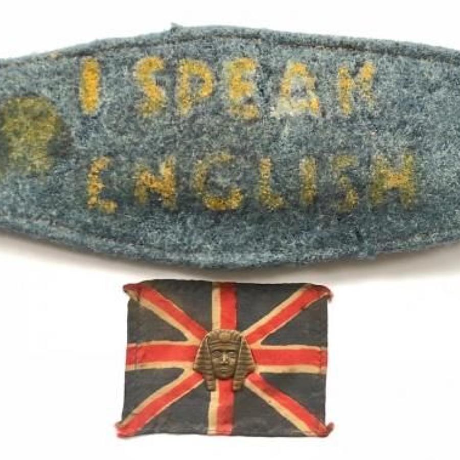WW1 British Interpreter serving with the French Army Badges.