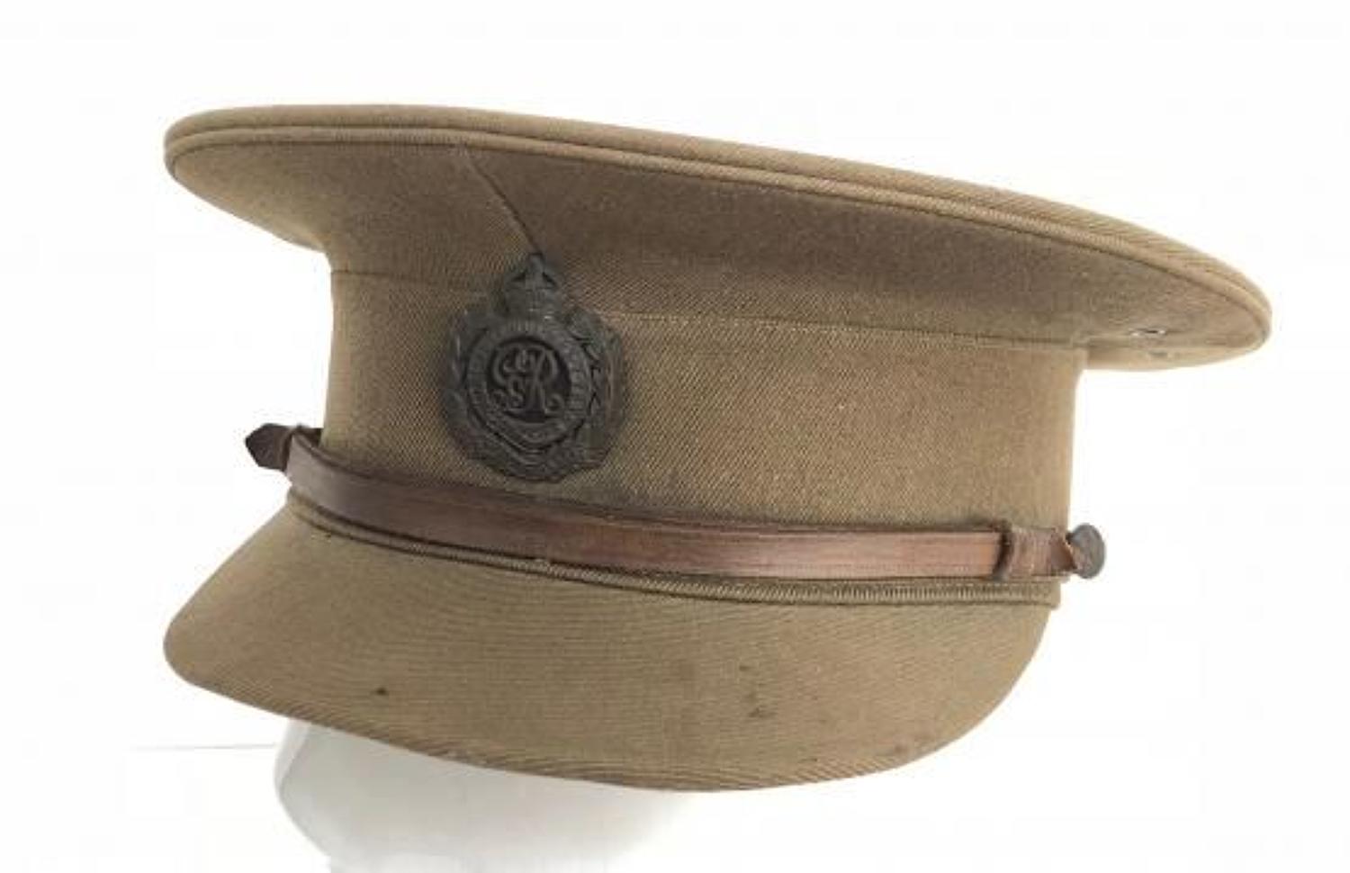 WW1 Royal Engineers Officer's Cap Devon Fortress Engineers interest.