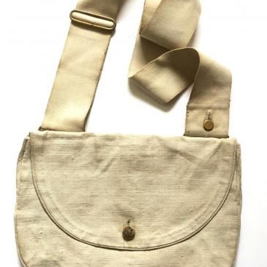 Victorian Scots Guards Officer's White Canvas Side Bag.