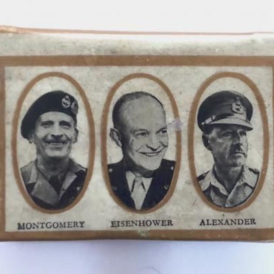 WW2 Celluloid Patriotic Allied Leaders Match Box Cover.