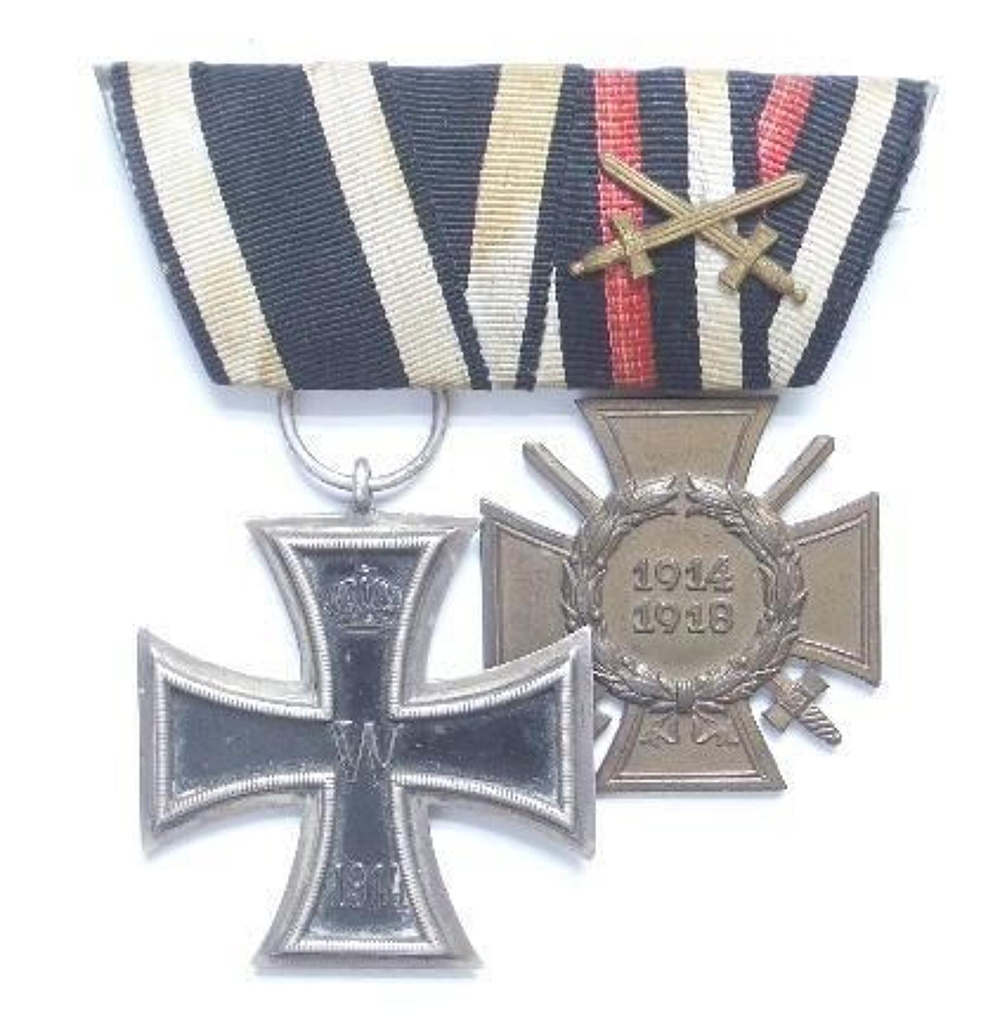 Imperial German Iron Cross Pair of Medals.