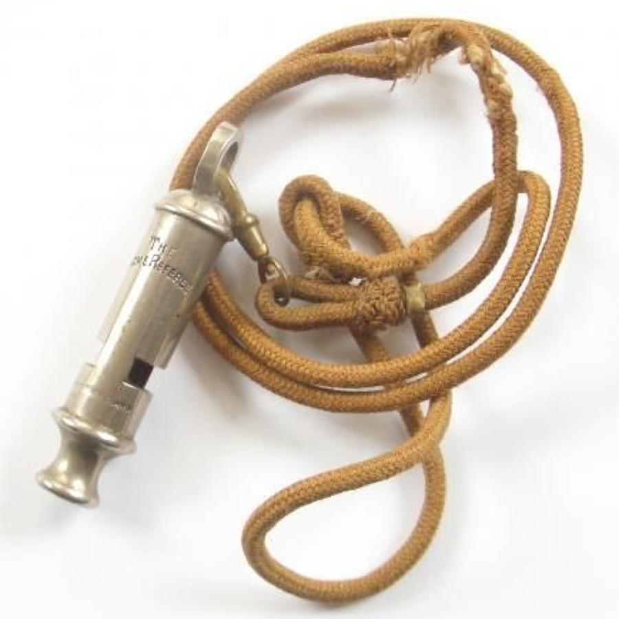 WW1 / WW2 Officer's Pattern Whistle and Lanyard.