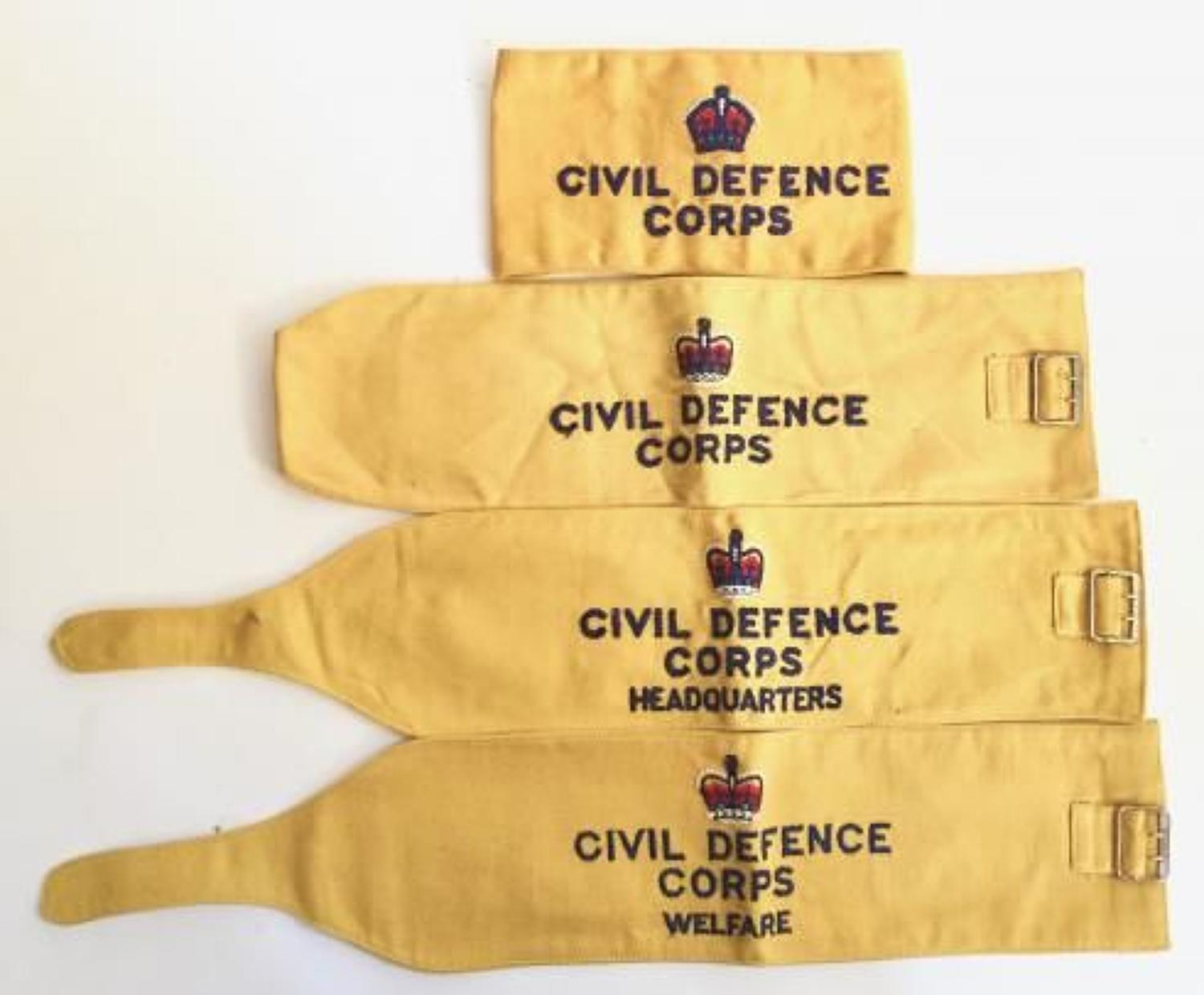 Cold War Period Civil Defence Armbands.