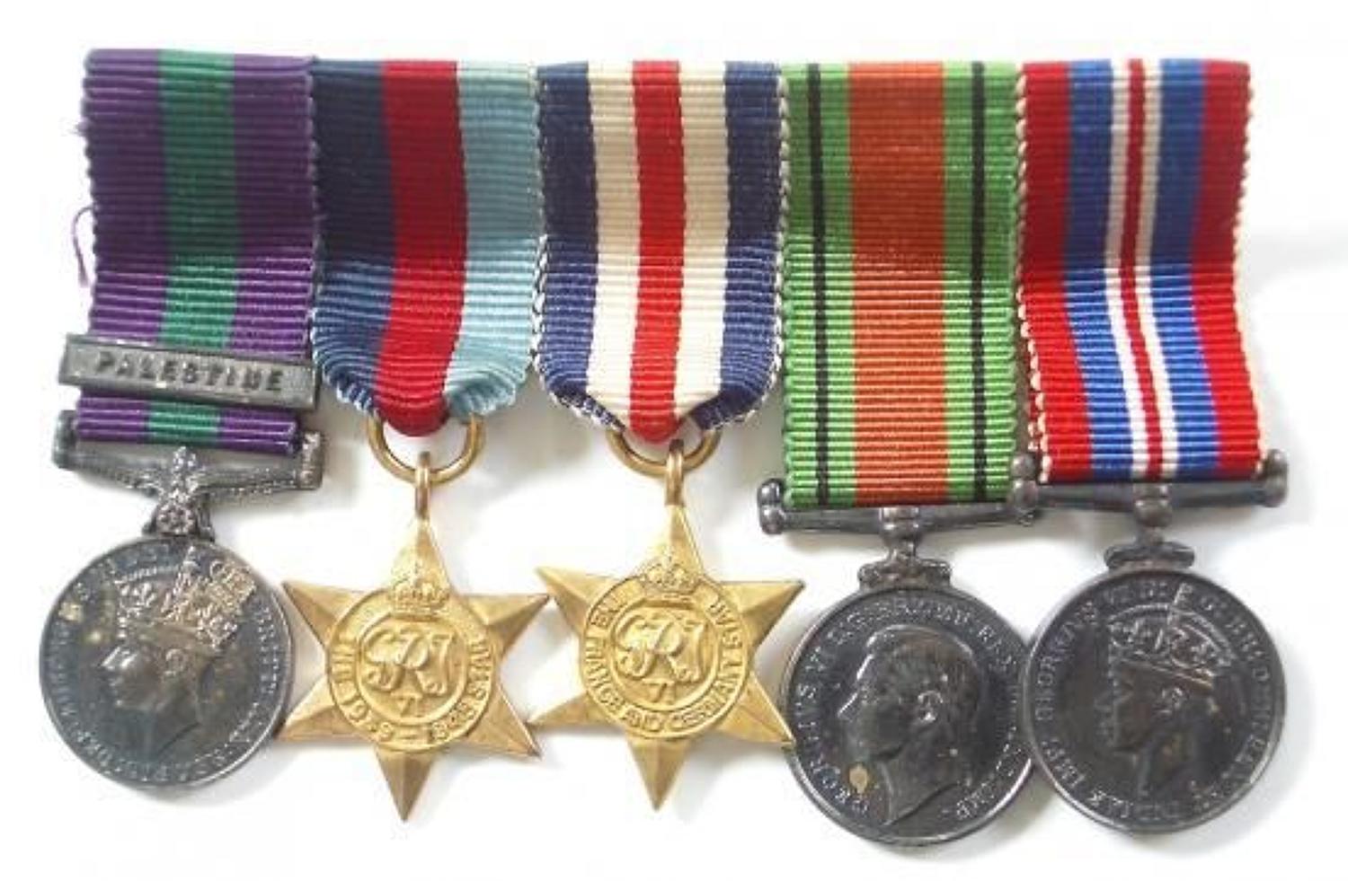 Original Mounted WW2 Period Miniature Medal Group.