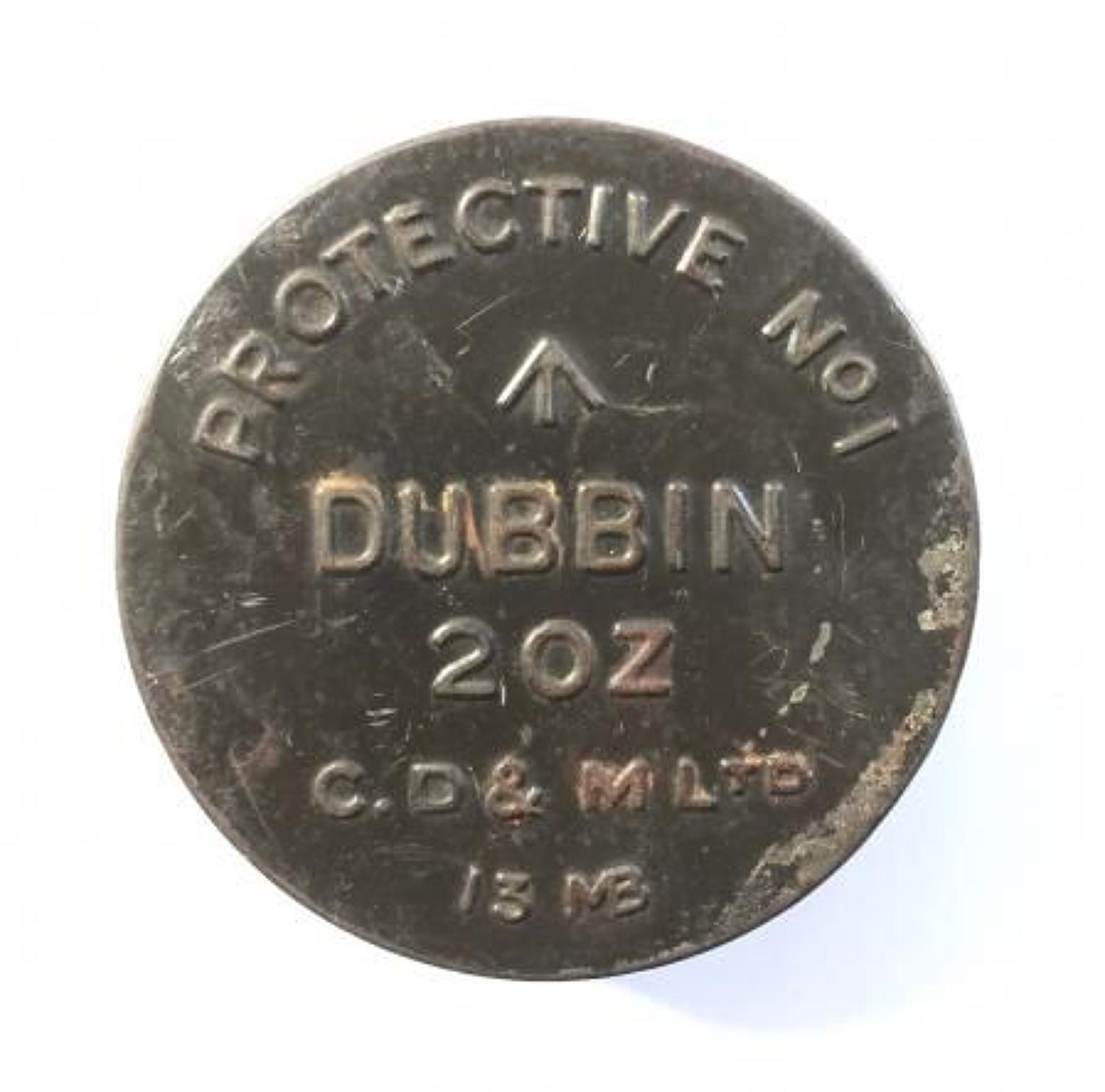 British Army Inter War / Early WW2 Tin of Dubbin.
