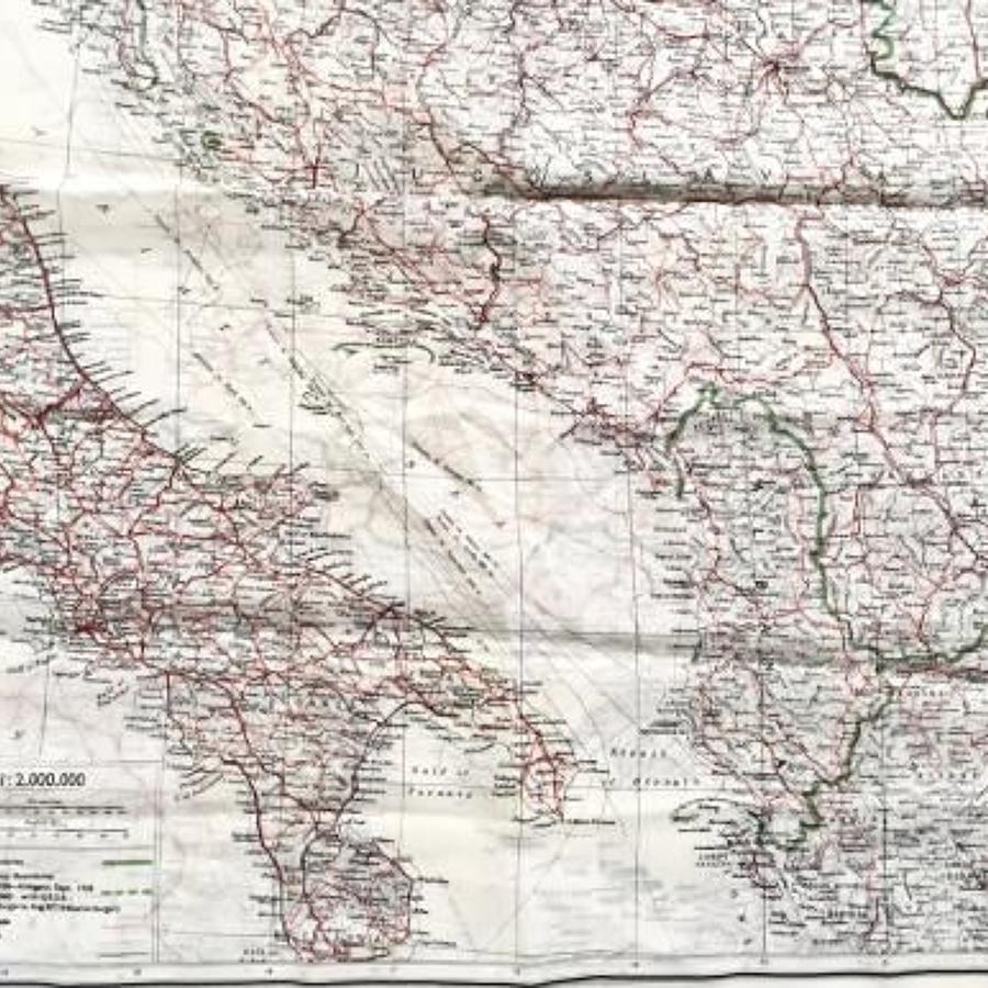 WW2 RAF Silk Escape Map Southern Europe.