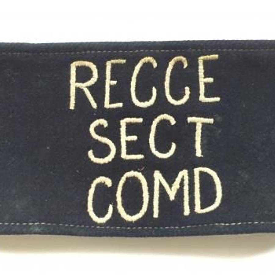 "RECCE SECT COMD" Armband.