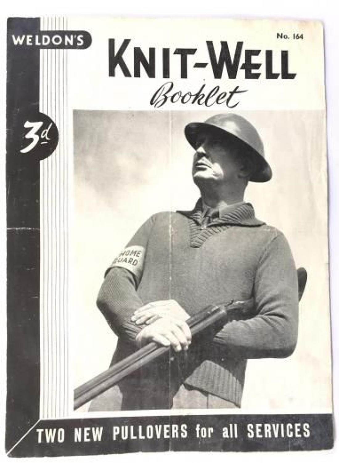 Vintage 1940s Mens  'Health Guards For The Home Guard ' Knitting Pattern WW2