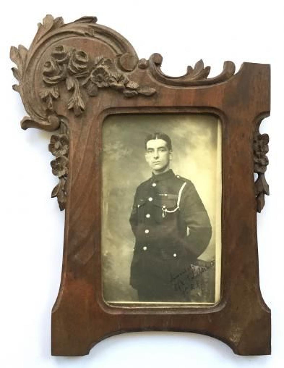 WW1 9th Bn Royal Fusiliers POW Wooden Picture Frame.