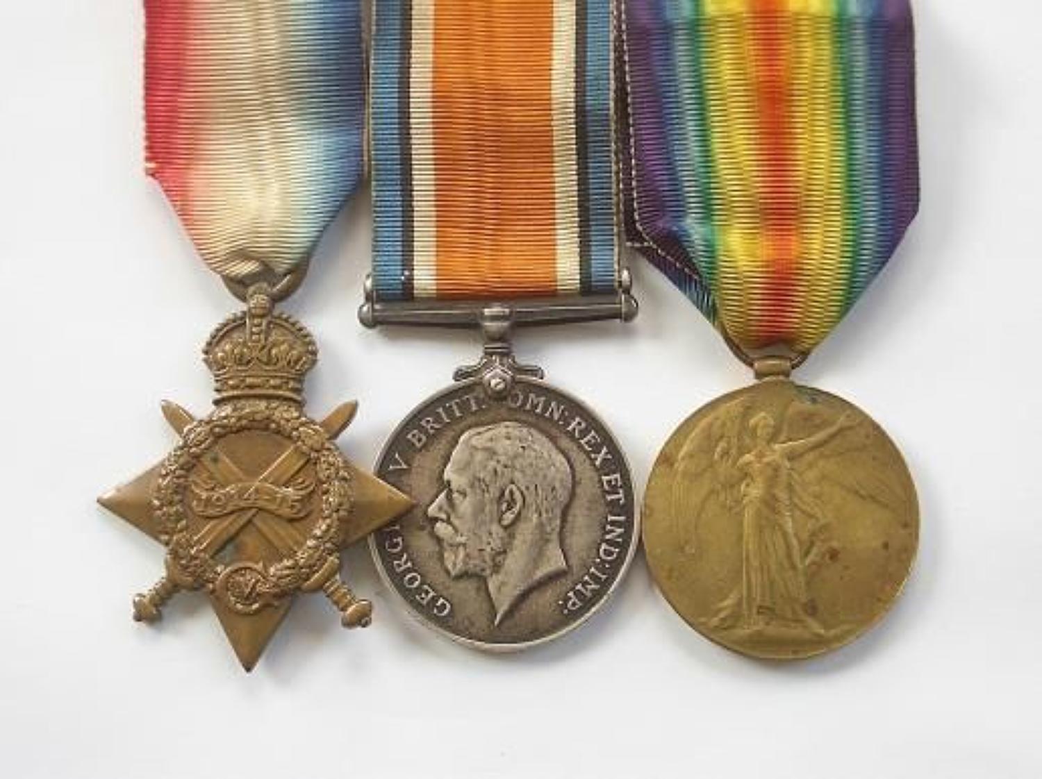 WW1 1st Dragoon Guards Group of Three Medals.