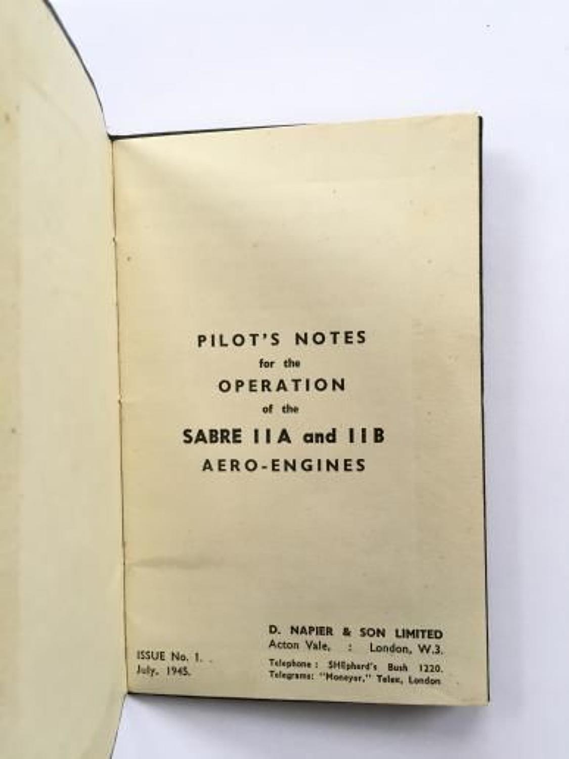 1945 Hawker Typhoon and Hawker Tempest Napier Sabre Engine Notes.