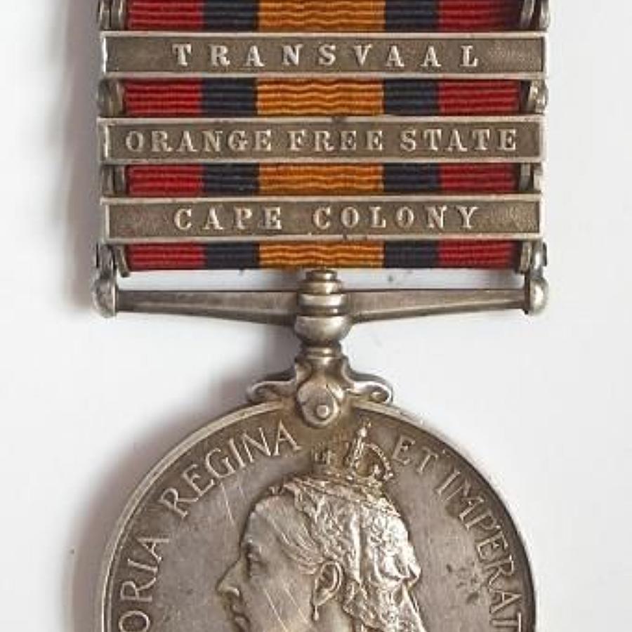 South African Constabulary five clasp Queen’s South Africa Medal.