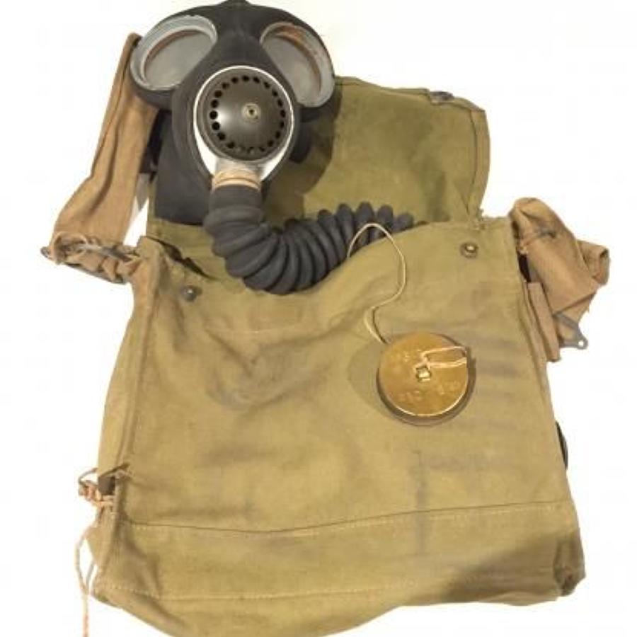 WW2 1942 Dated British Military Issue Gas Mask & Case.
