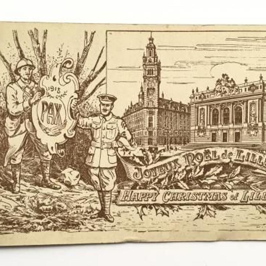 WW1 1915 Christmas Card Sent Home From France.