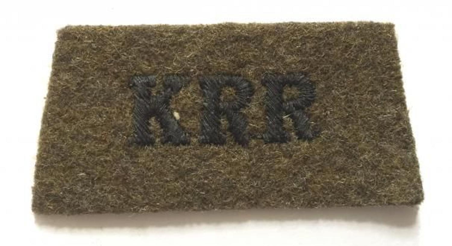 Early WW2 KRR King's Royal Rifles 