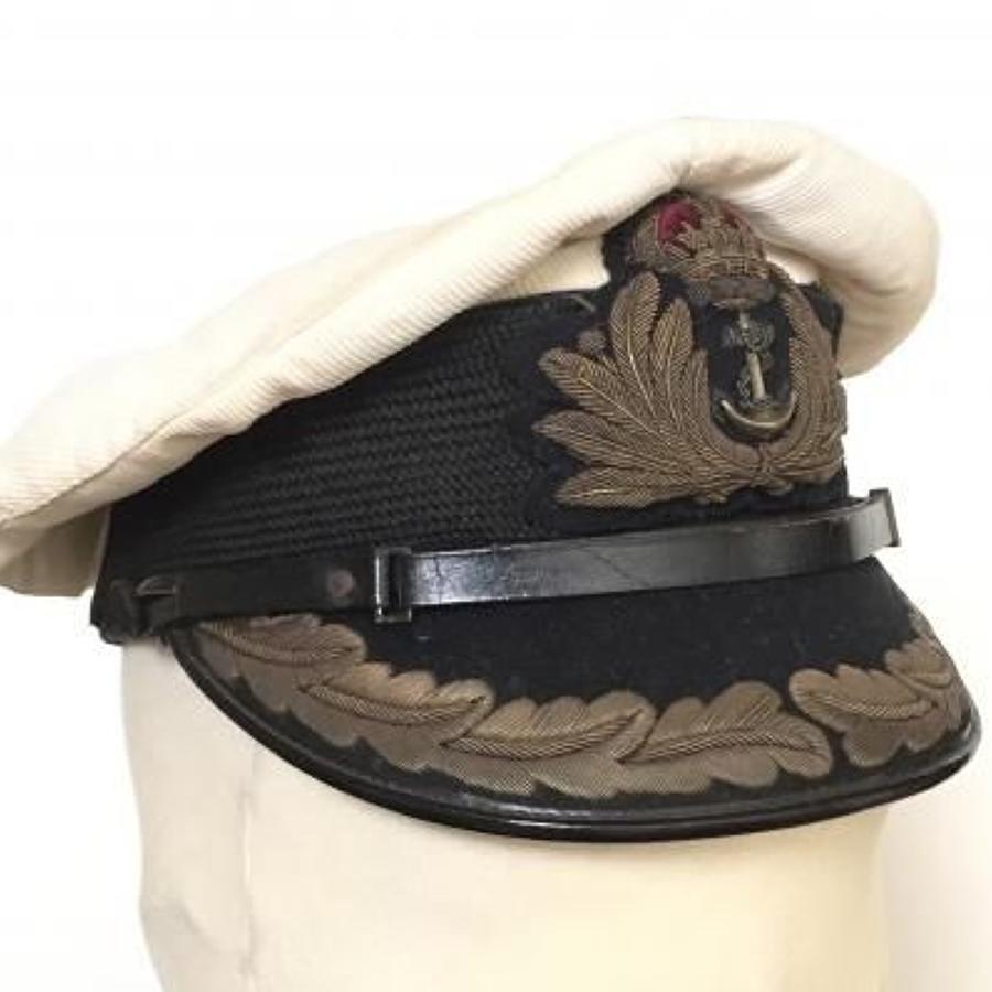 WW2 Period Royal Navy Commander's Summer Cap.