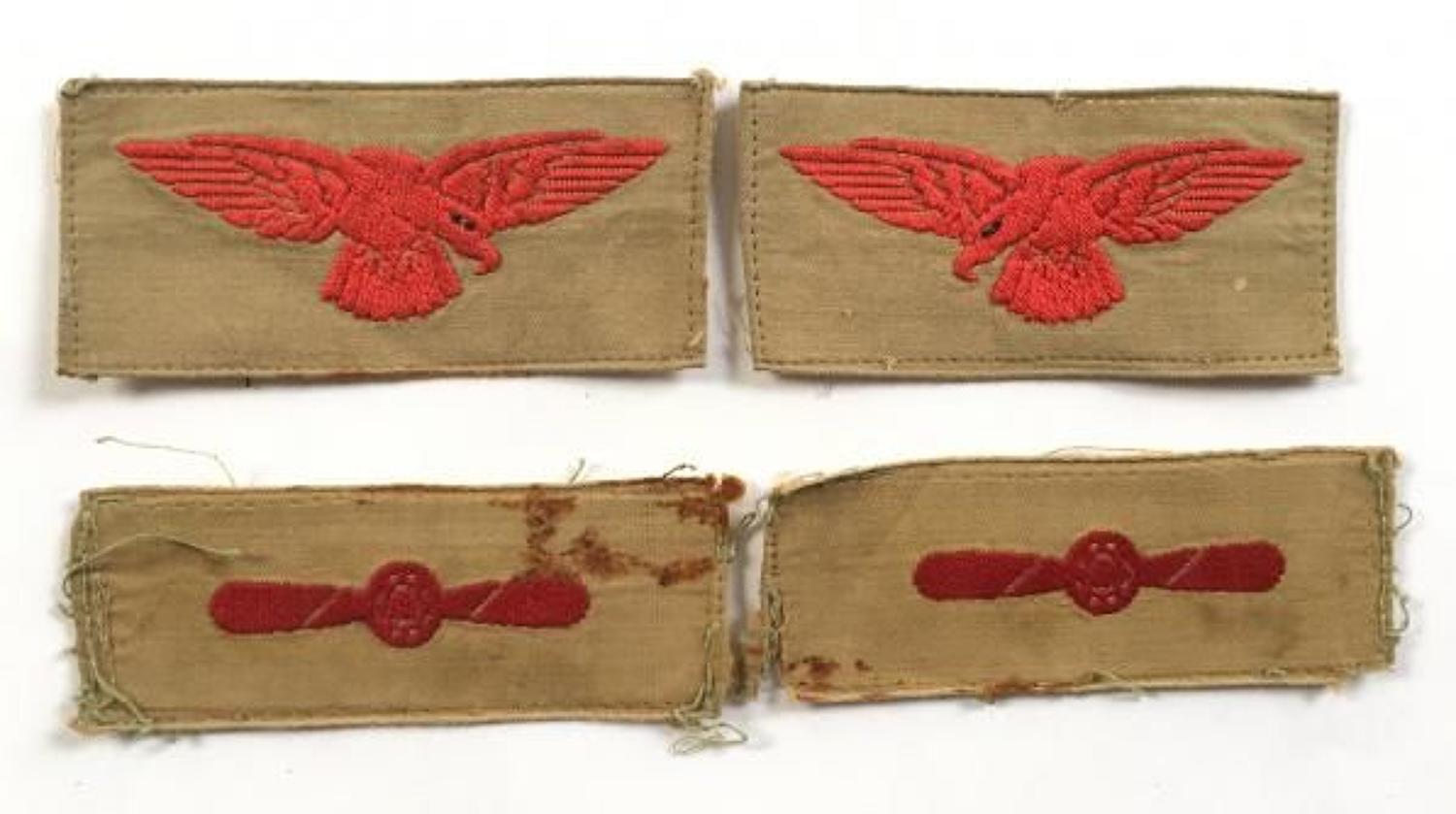 WW2 RAF LAC Khaki Drill KD Sleeve Cloth Badges.