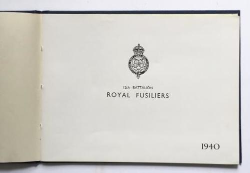 WW2 1940 12th Bn Royal Fusiliers Picture Booklet.