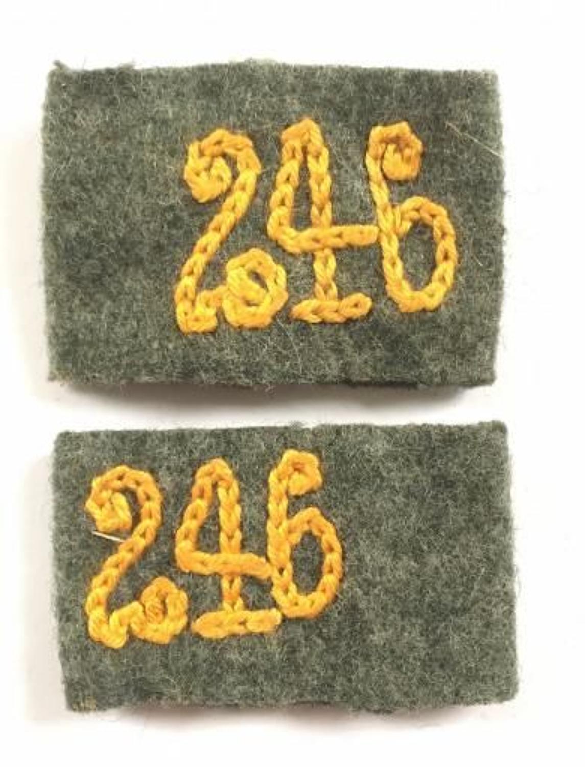 WW2 German Army Pair Slip on Regimental Number 246