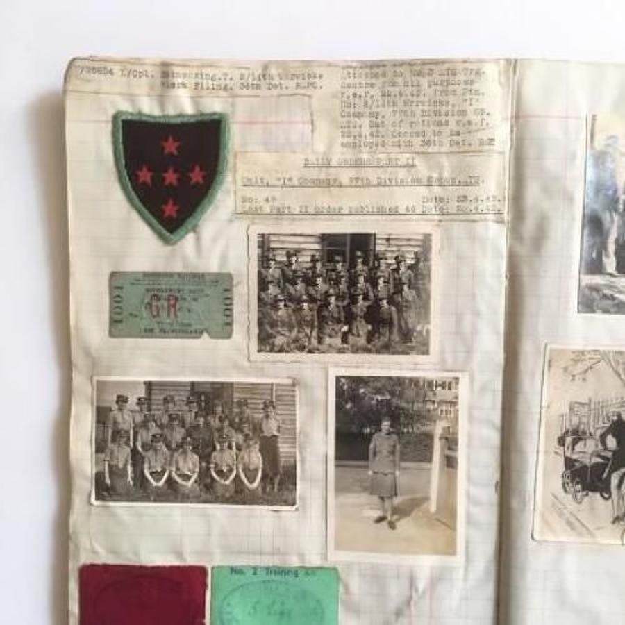 WW2 ATS Personnel Scrap Book With Badges