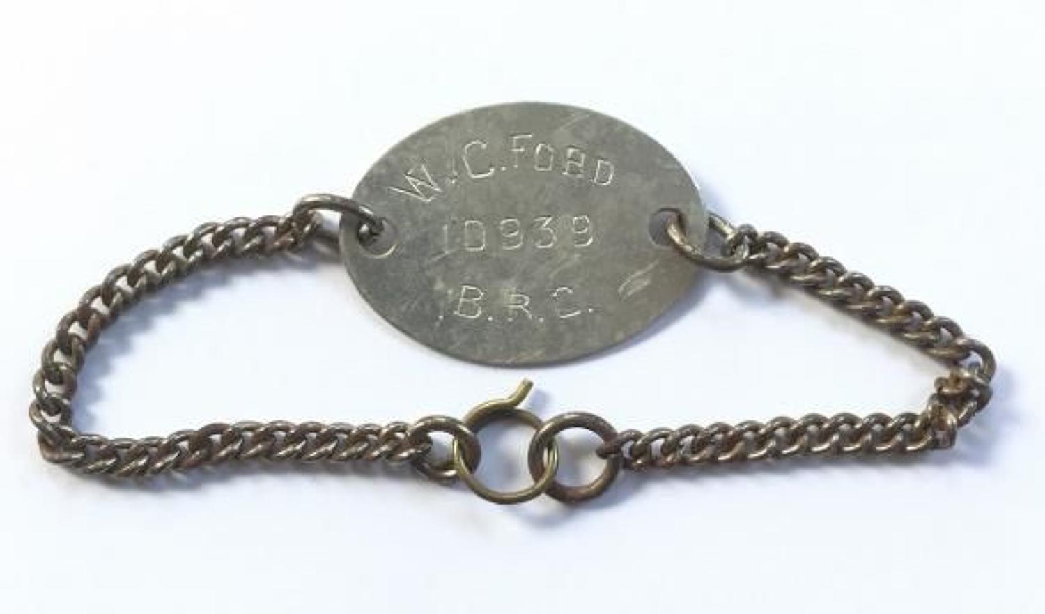 WW1 British Red Cross Drivers ID Bracelet.