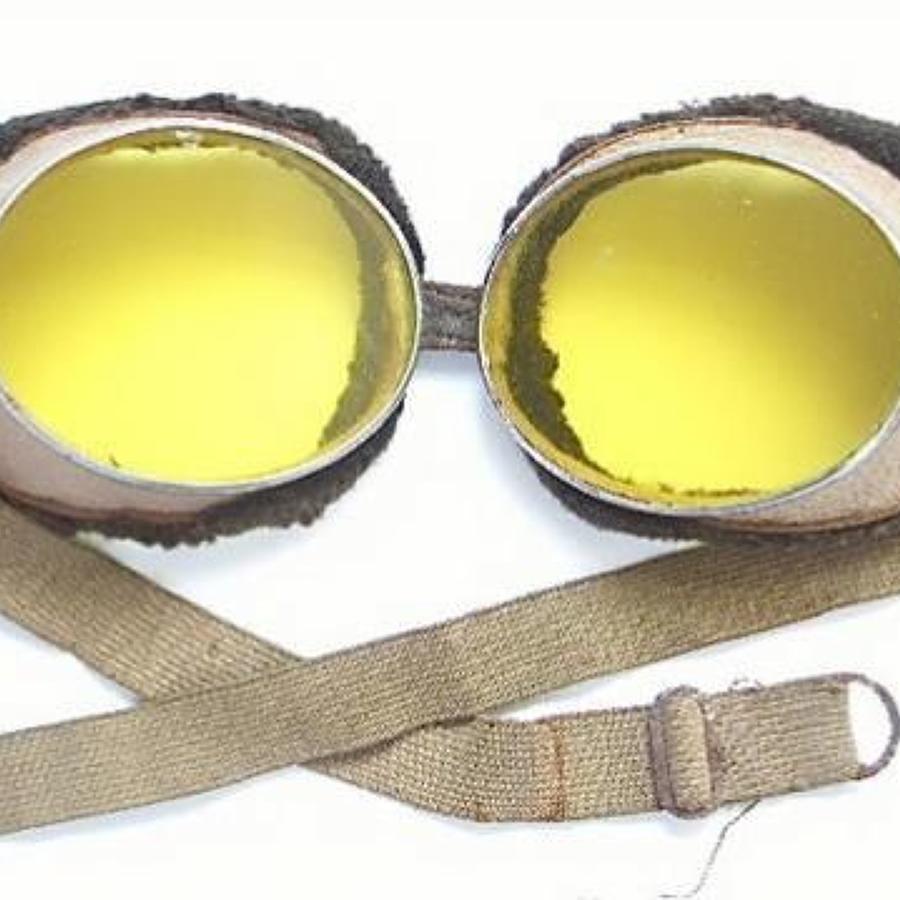 WW1 Period RFC RNAS Early RAF Flying Goggles.