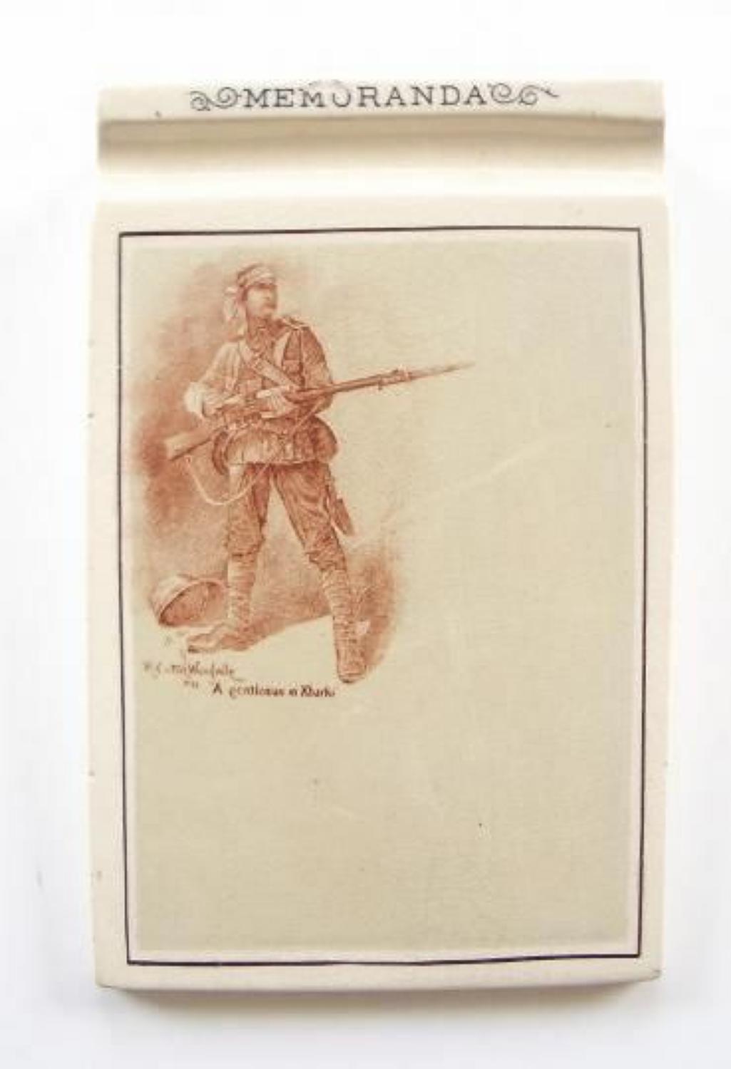 Boer War Gentleman in Khaki Desk Memoranda Block.