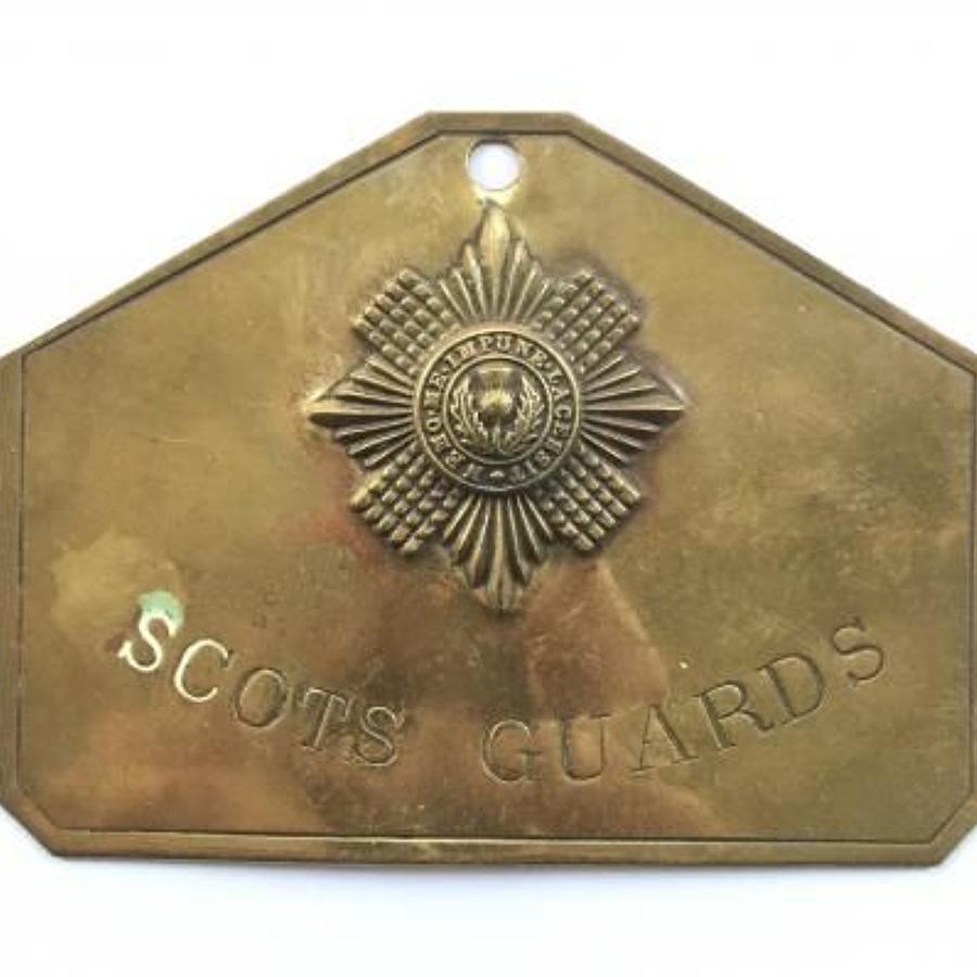 Scots Guards Brass Duty Plate.