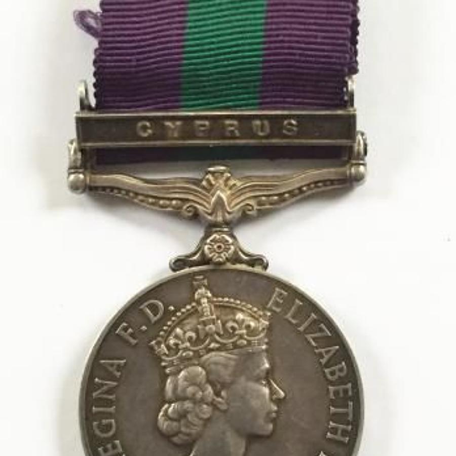 Royal Engineers General Service Medal, clasp "Cyprus"