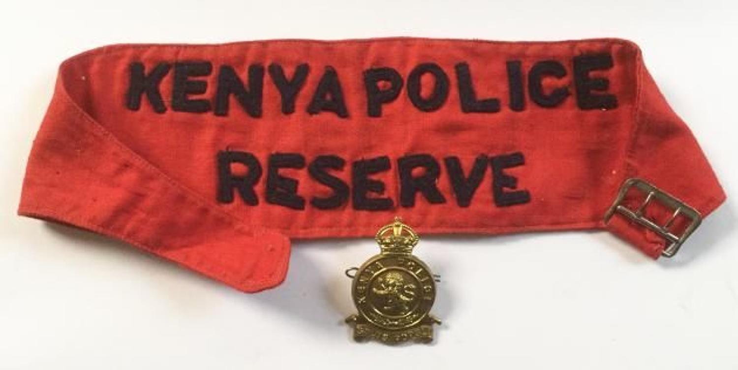 Kenya Police Reserve Armband & Cap Badge.