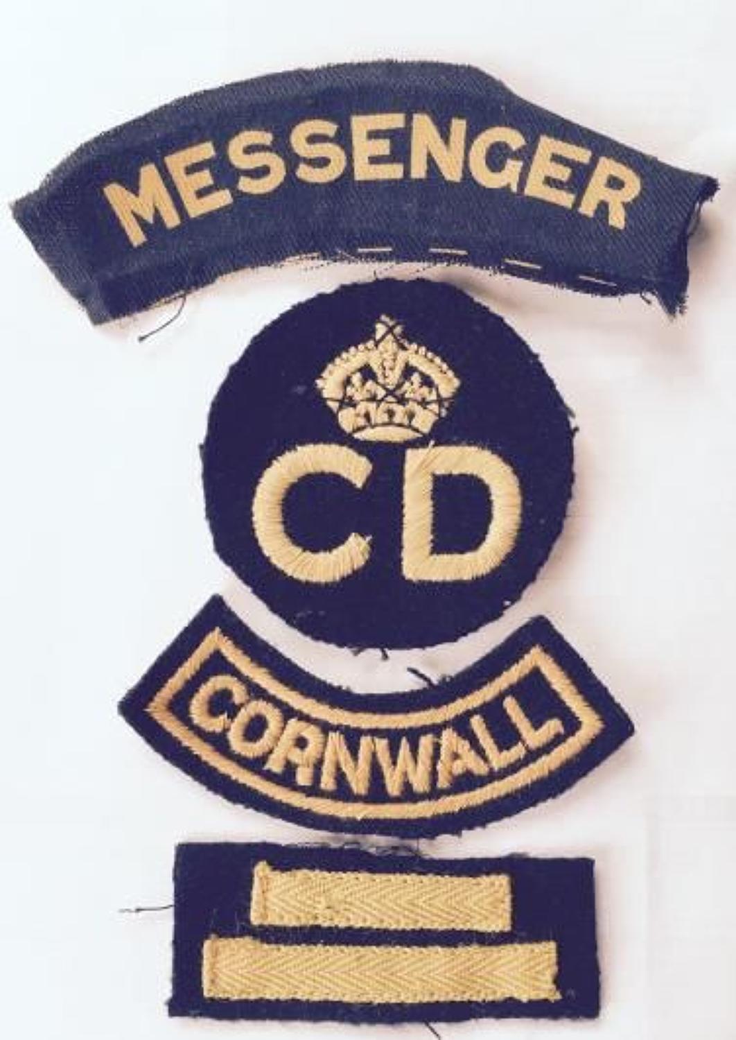 WW2 / Cold War Period Cornwall Civil Defence Insignia.